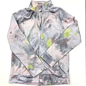 Adidas Girls Track Jacket Pastel Purple 10/12 Athletic Full Zip